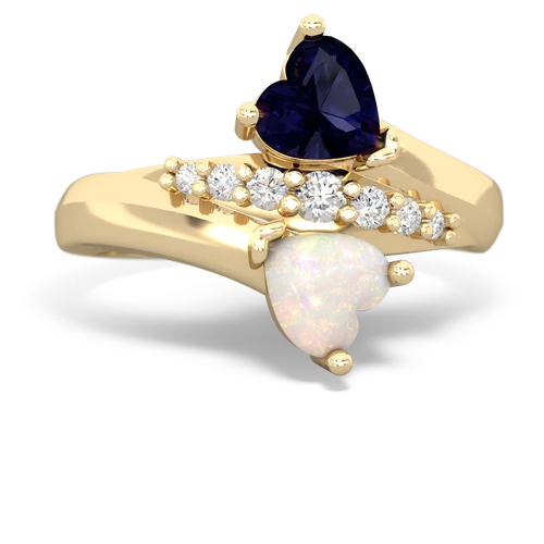 sapphire-opal modern ring
