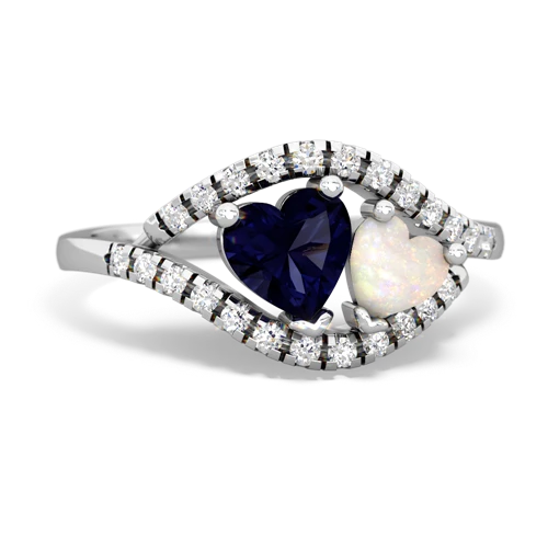 sapphire-opal mother child ring