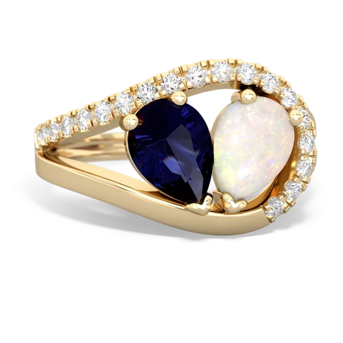 sapphire-opal pave heart ring