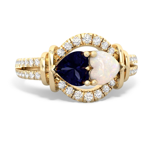 sapphire-opal pave keepsake ring