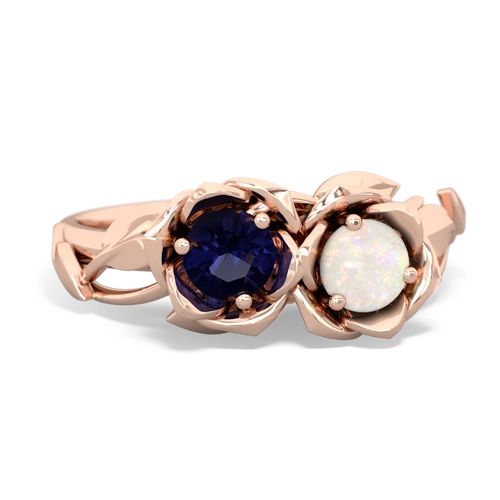 sapphire-opal roses ring