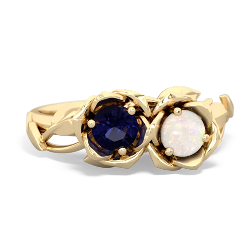 sapphire-opal roses ring