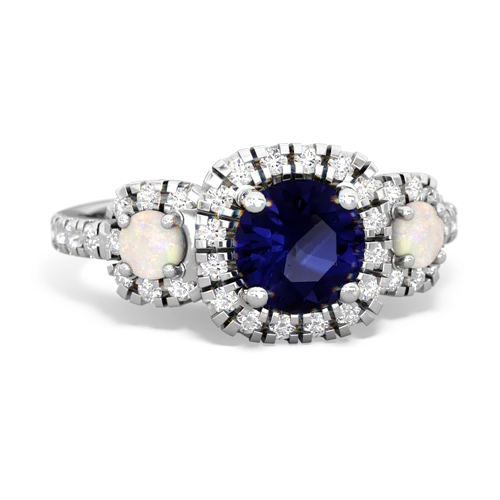 sapphire-opal three stone regal ring