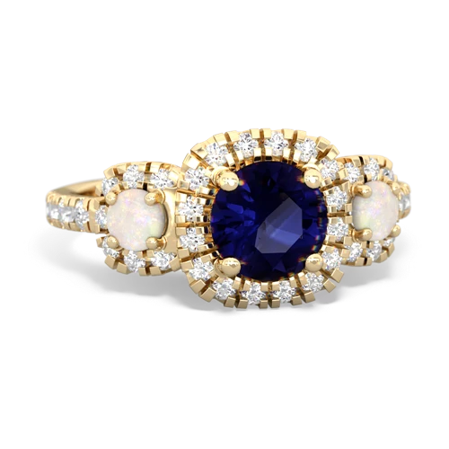 sapphire-opal three stone regal ring