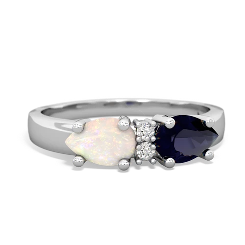 Sapphire Genuine Sapphire with Genuine Opal Pear Bowtie ring Ring
