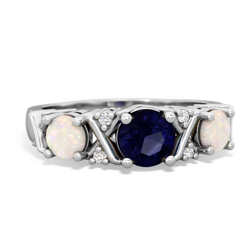 Sapphire Genuine Sapphire with Genuine Opal and  Hugs and Kisses ring Ring