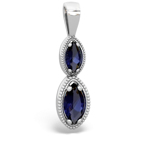 sapphire antique milgrain pendant