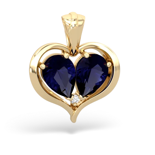 sapphire half heart whole pendant