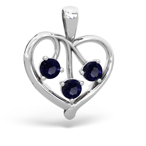 sapphire love heart pendant