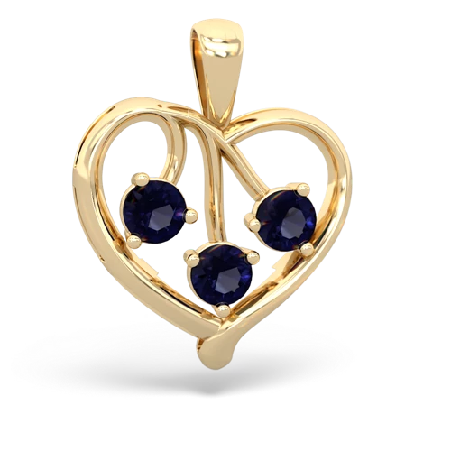 sapphire love heart pendant