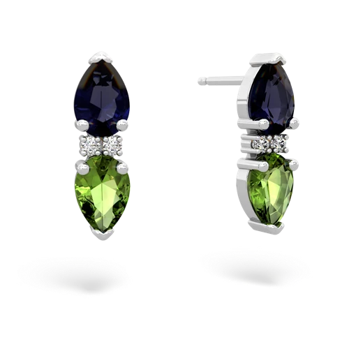 sapphire-peridot bowtie earrings