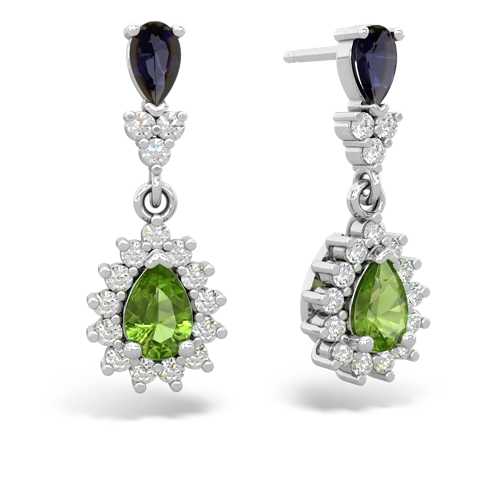 sapphire-peridot dangle earrings