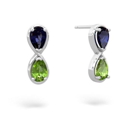sapphire-peridot infinity earrings