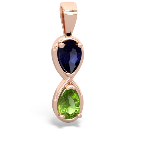 sapphire-peridot infinity pendant