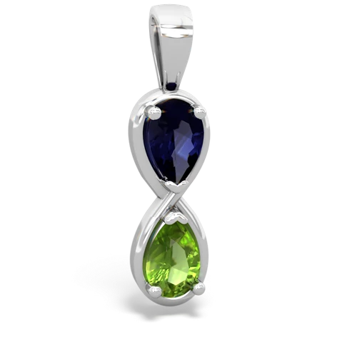 sapphire-peridot infinity pendant