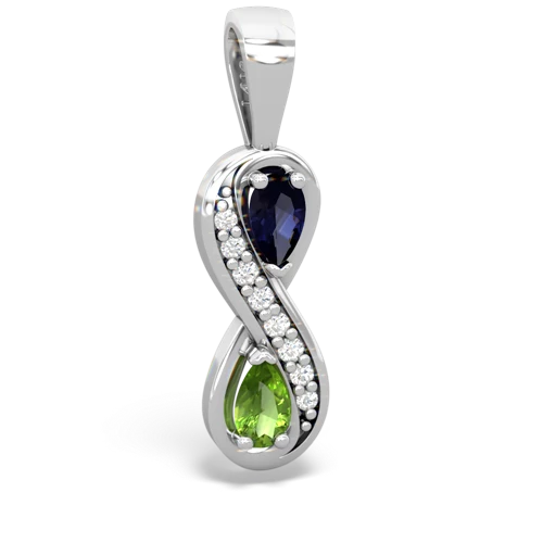 Sapphire Genuine Sapphire with Genuine Peridot Keepsake Infinity pendant Pendant