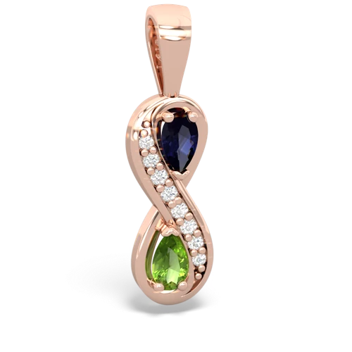 sapphire-peridot keepsake infinity pendant