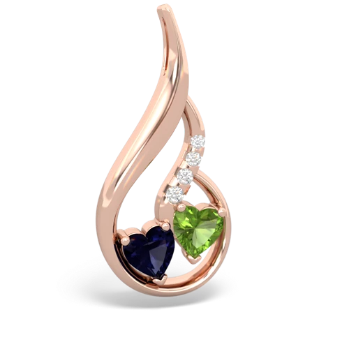 sapphire-peridot keepsake swirl pendant