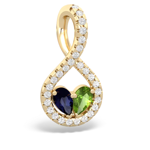 sapphire-peridot pave twist pendant