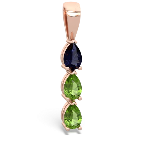 Sapphire Genuine Sapphire with Genuine Peridot and Genuine Emerald Three Stone pendant Pendant
