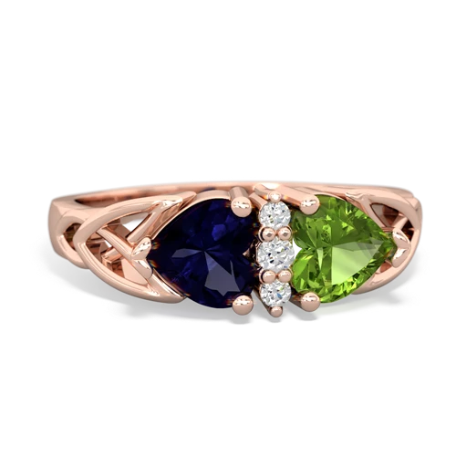sapphire-peridot celtic ring