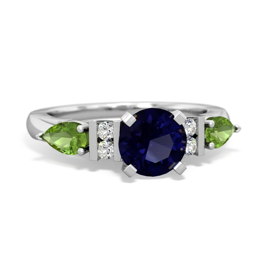 sapphire-peridot engagement ring