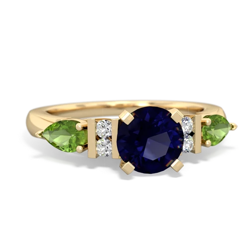 sapphire-peridot engagement ring