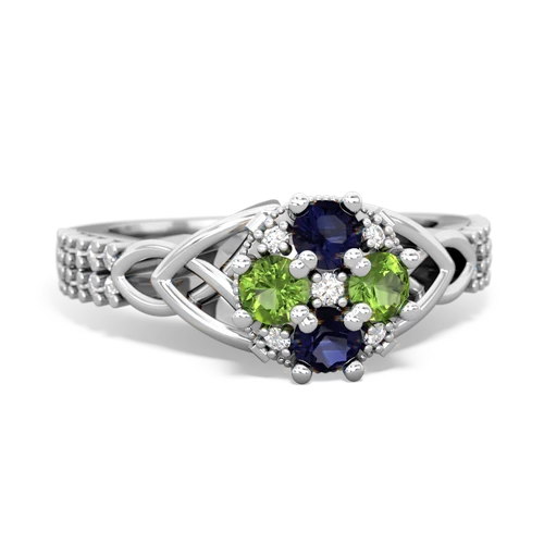 sapphire-peridot engagement ring