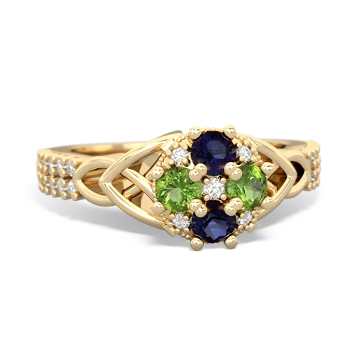 sapphire-peridot engagement ring