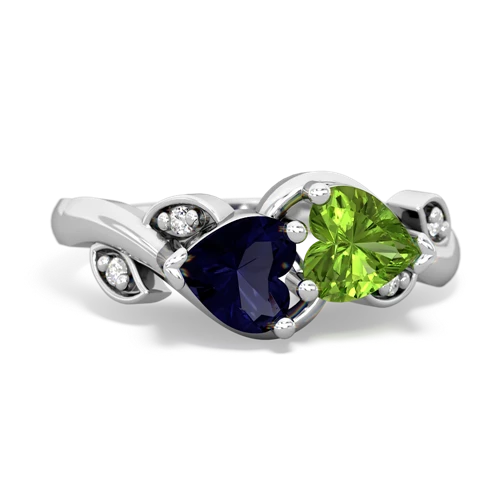 sapphire-peridot floral keepsake ring