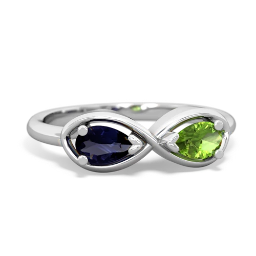 sapphire-peridot infinity ring