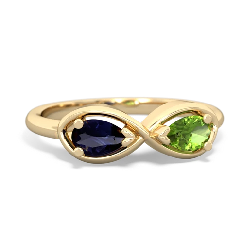 sapphire-peridot infinity ring