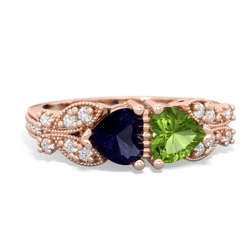 sapphire-peridot keepsake butterfly ring