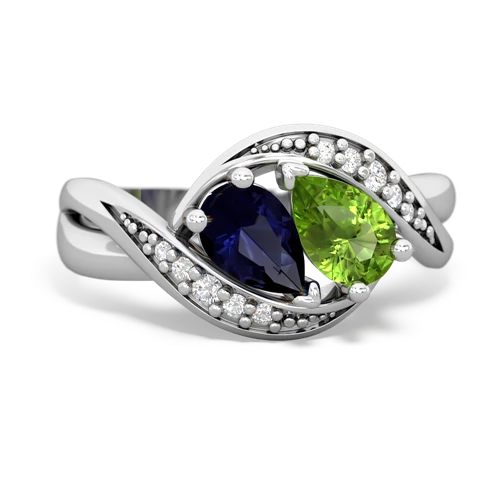 Sapphire Genuine Sapphire with Genuine Peridot Summer Winds ring Ring