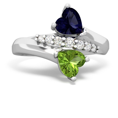 sapphire-peridot modern ring