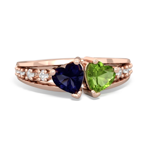 sapphire-peridot modern ring