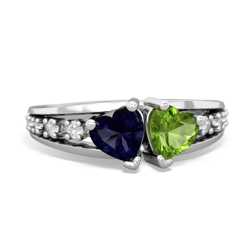 sapphire-peridot modern ring