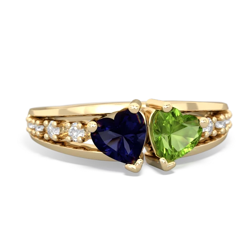 sapphire-peridot modern ring