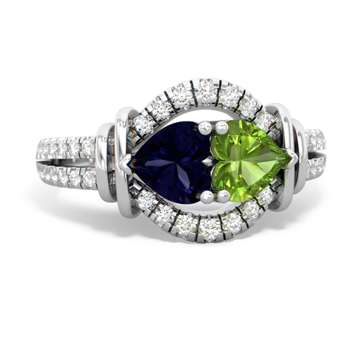 sapphire-peridot pave keepsake ring