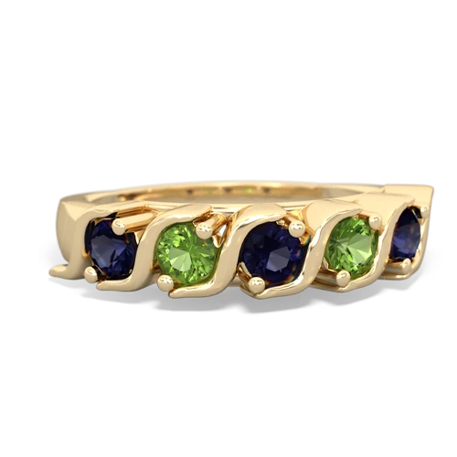 sapphire-peridot timeless ring