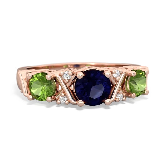 sapphire-peridot timeless ring