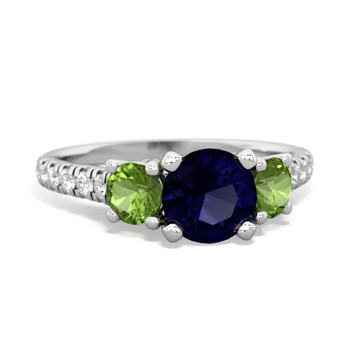 sapphire-peridot trellis pave ring