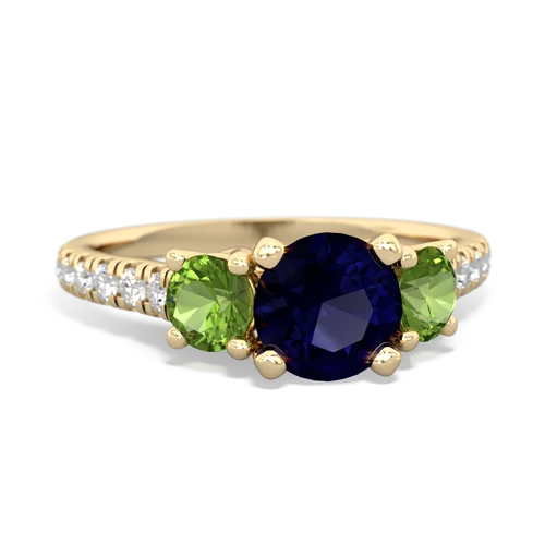 sapphire-peridot trellis pave ring