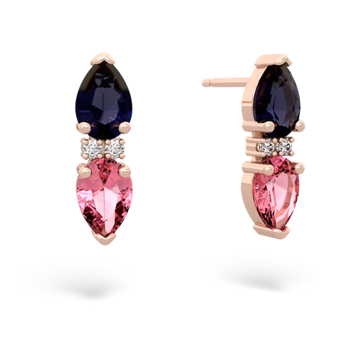 sapphire-pink sapphire bowtie earrings
