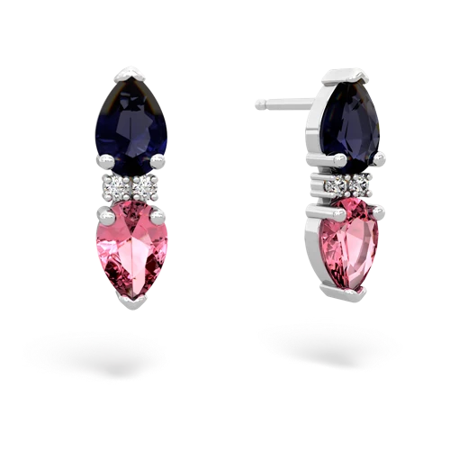 sapphire-pink sapphire bowtie earrings