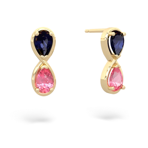 sapphire-pink sapphire infinity earrings
