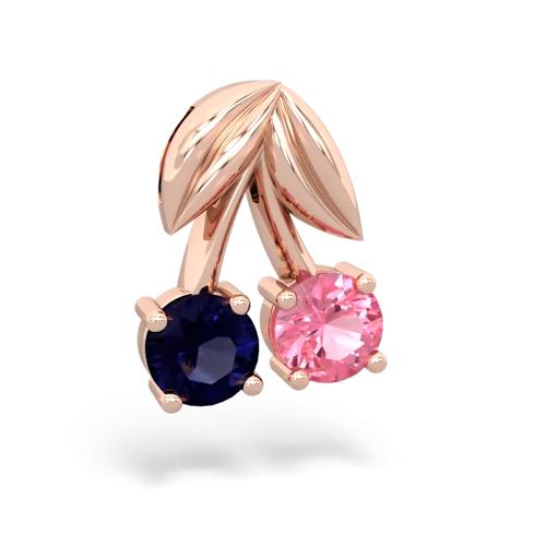 sapphire-pink sapphire cherries pendant