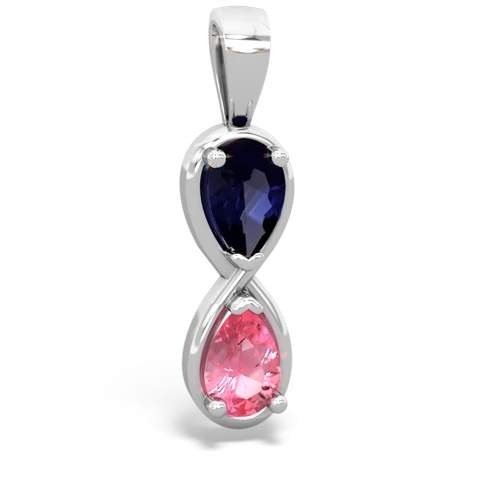 sapphire-pink sapphire infinity pendant