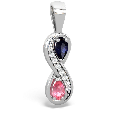 sapphire-pink sapphire keepsake infinity pendant