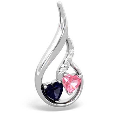 sapphire-pink sapphire keepsake swirl pendant
